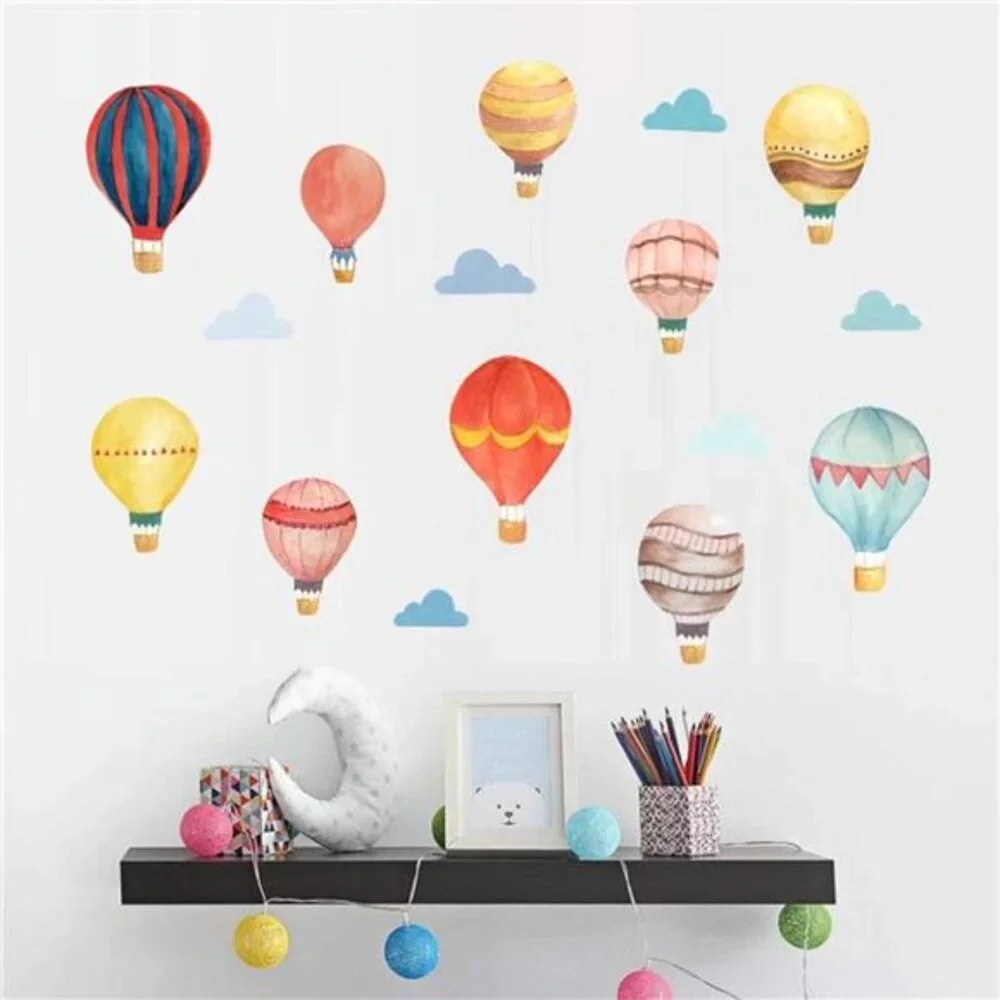Balloon Wall Stickers,Peel&Stick Removable Cloud Balloons Wall Decals Decoration